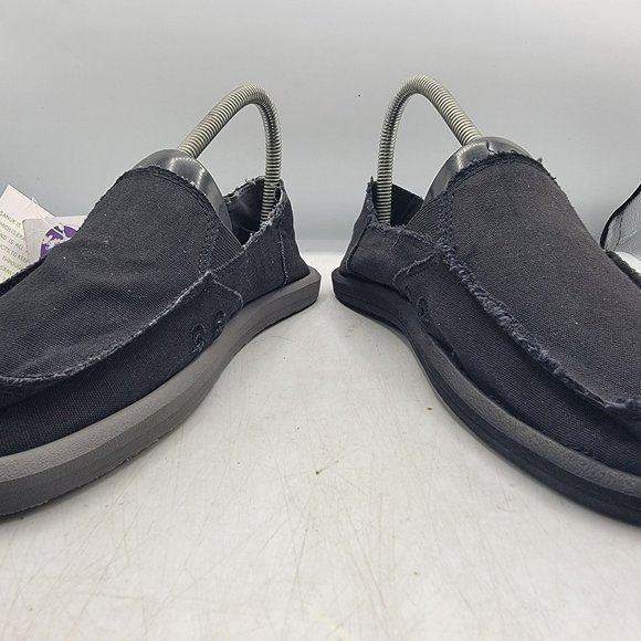 Sanuk Donna Daily Womens 7 Black Slip On Loafer Shoes Casual Walking Comfort - Picture 3 of 15